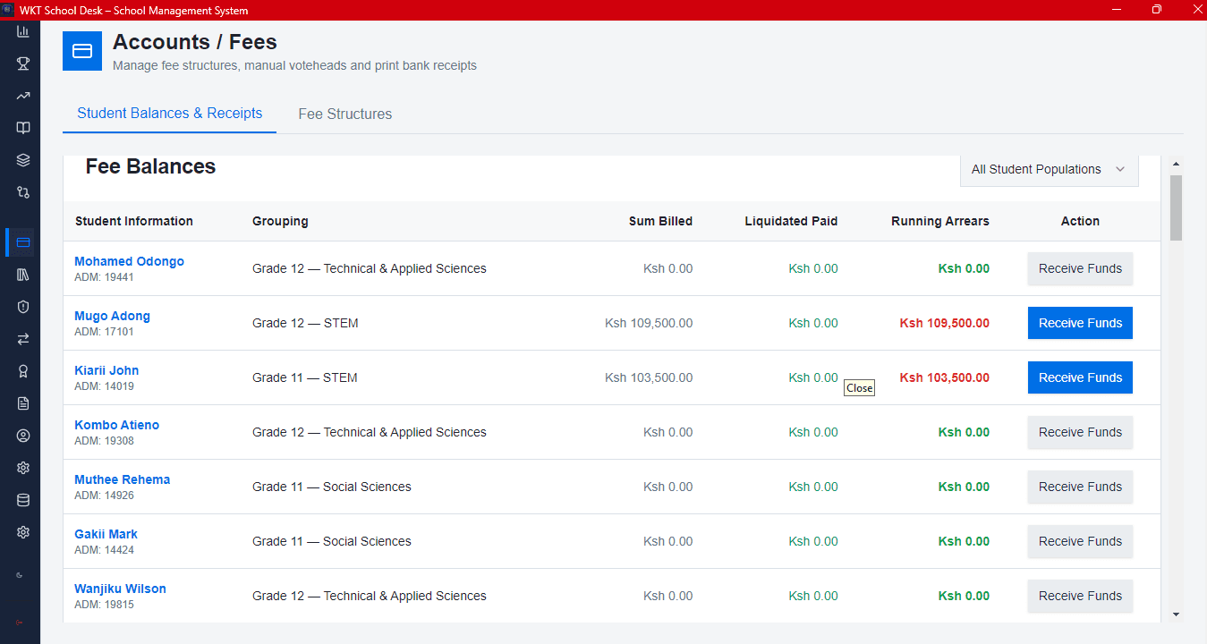 Bursar Finance Dashboard
